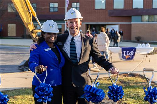Dr. Williams and Brian Lindholm pose for ceremonial photo